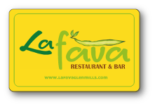 la fava logo over yellow background